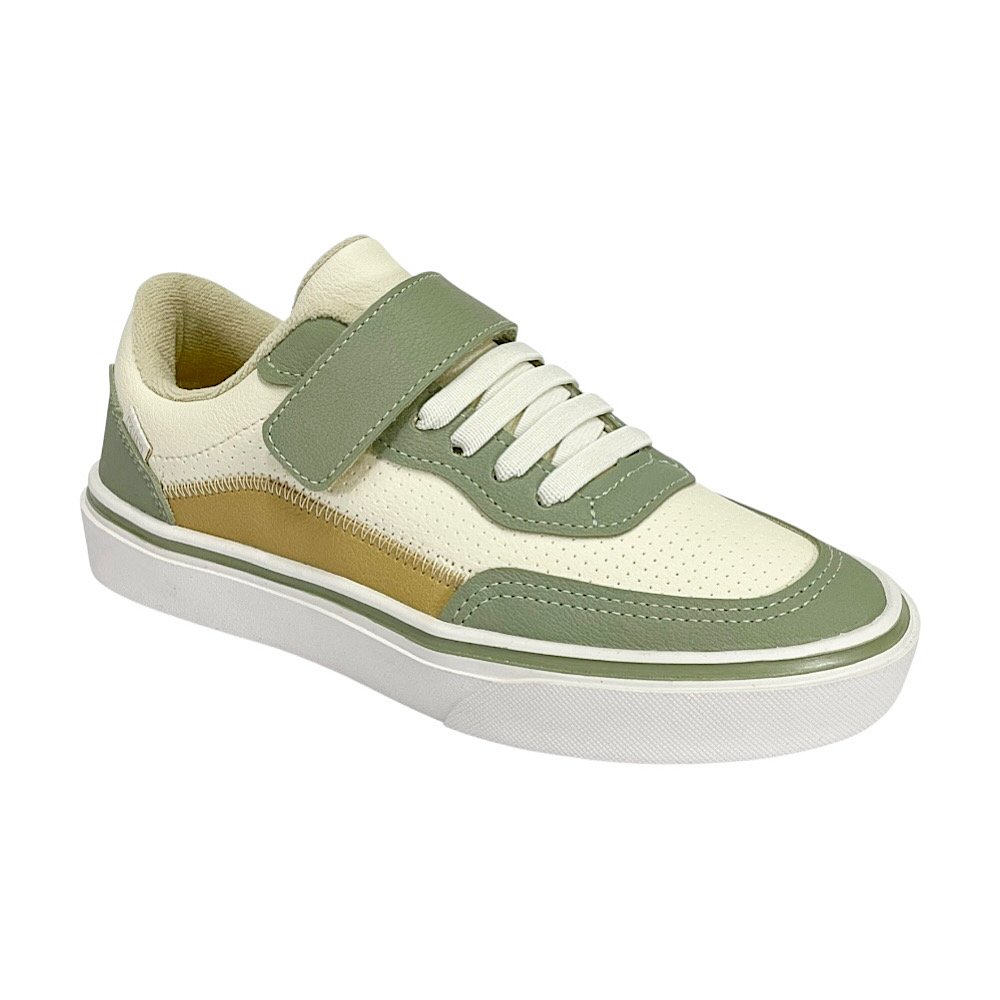 Tênis Klin Freestyle Kids 256125 Off White/Verde/Bambu