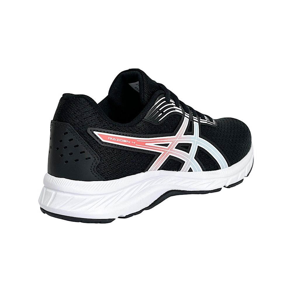 Tênis Asics Raiden 4 Feminino 1012B710 Preto/Branco Preto/Cinza/Coral 5