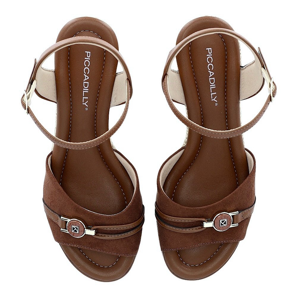 Sandália Piccadilly Spadrille Anabela 408243 Conhaque/Pinhão Conhaque 4