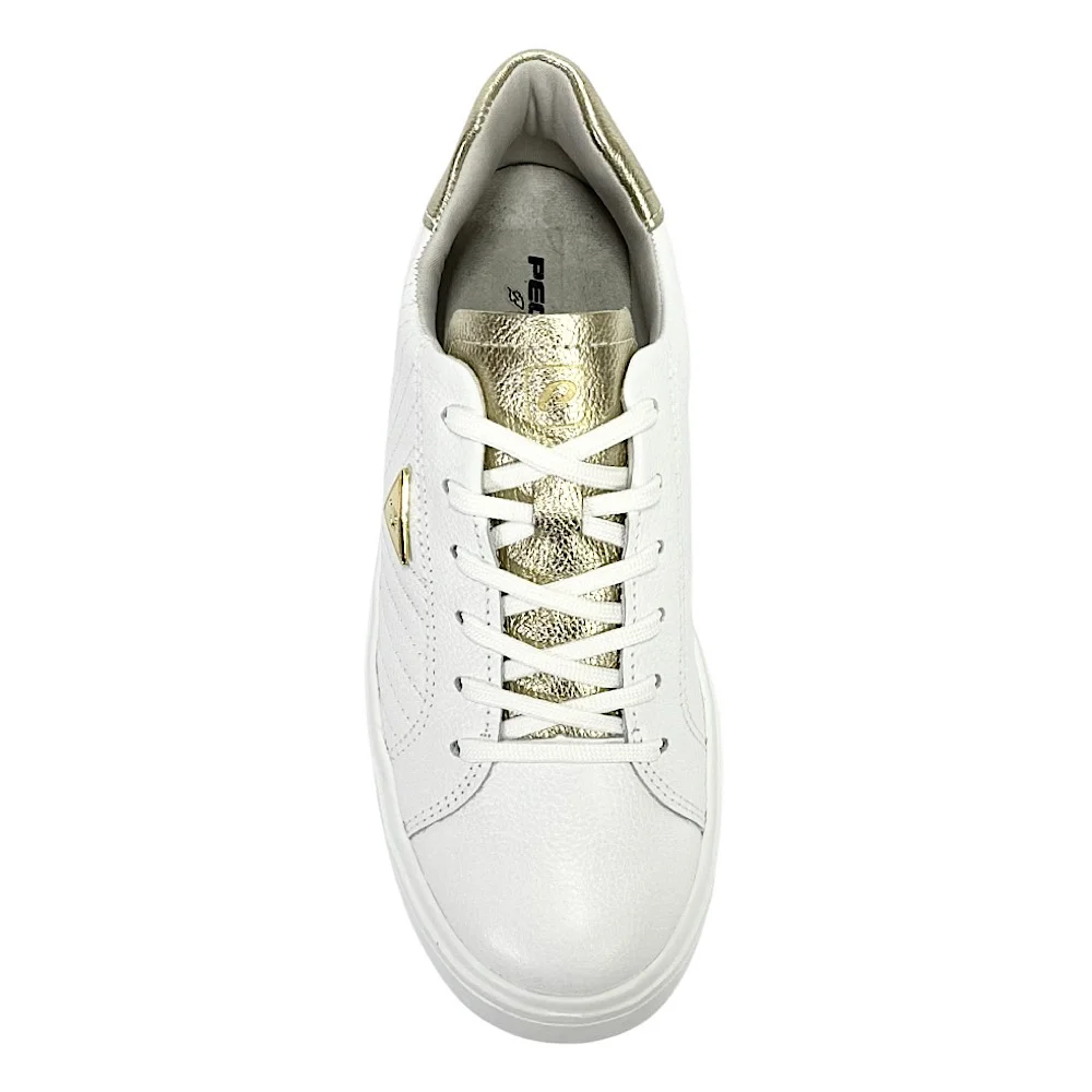 Tênis Pegada Feminino Couro Plataforma 211220 Branco/Ouro Branco 4