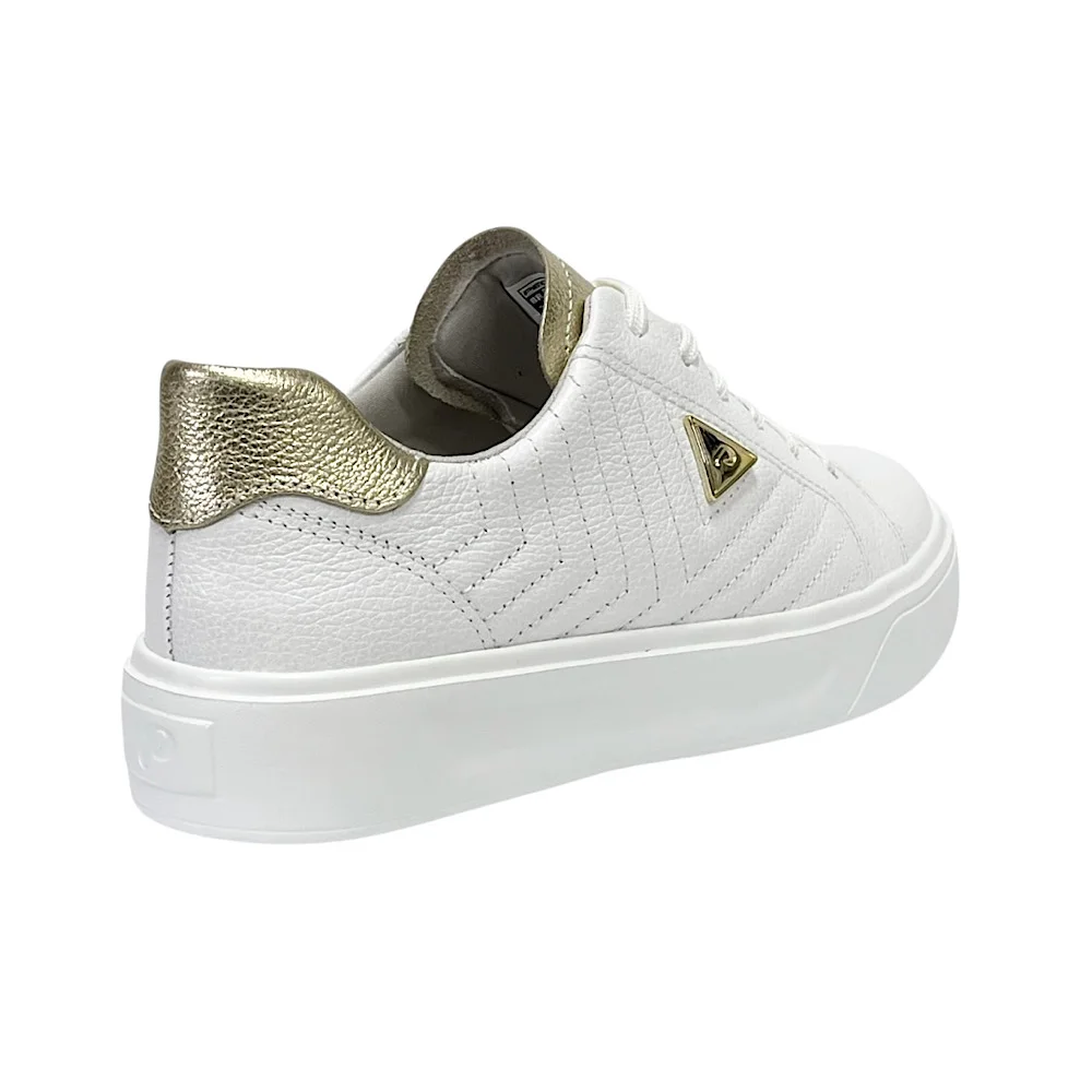 Tênis Pegada Feminino Couro Plataforma 211220 Branco/Ouro Branco 5