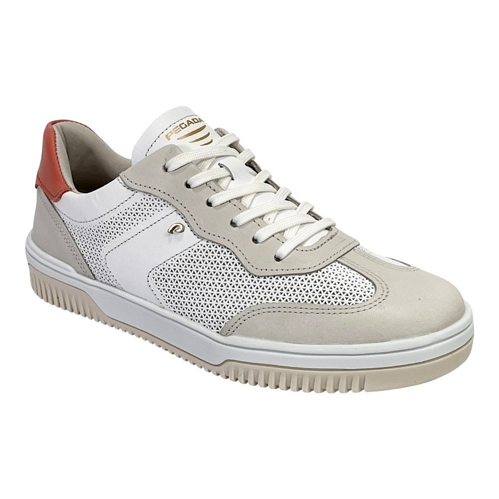 Tênis Pegada Feminino Couro 211805 Branco/Giz/Orange Branco 2