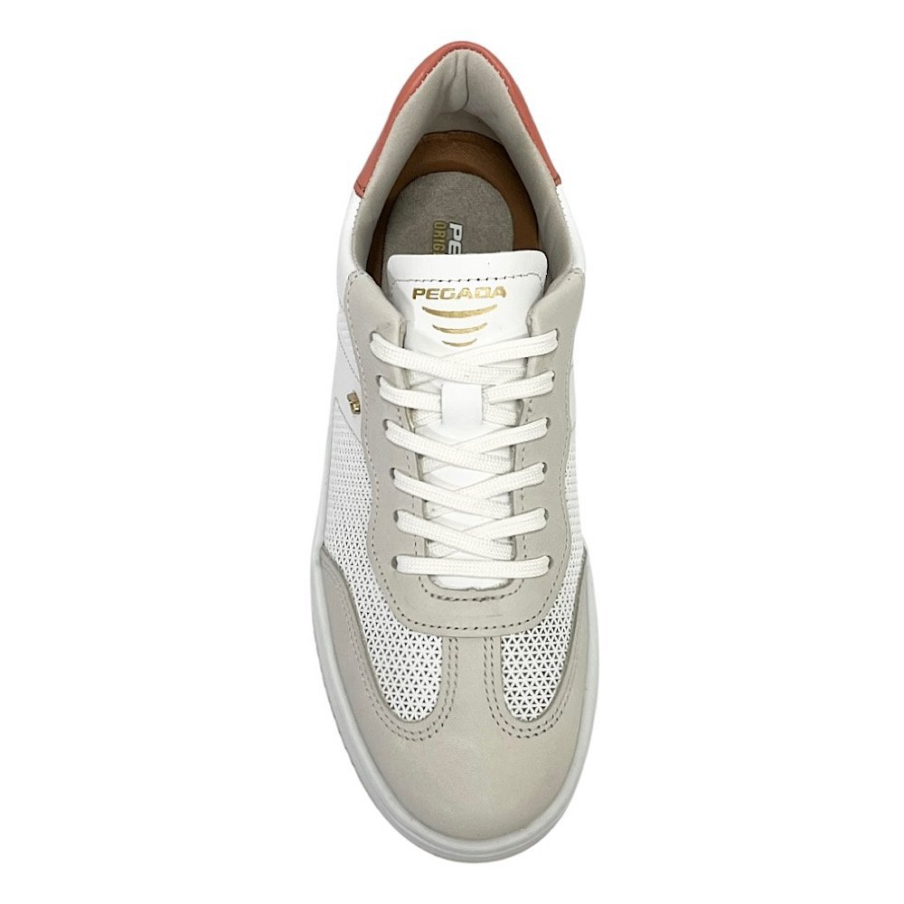 Tênis Pegada Feminino Couro 211805 Branco/Giz/Orange Branco 4