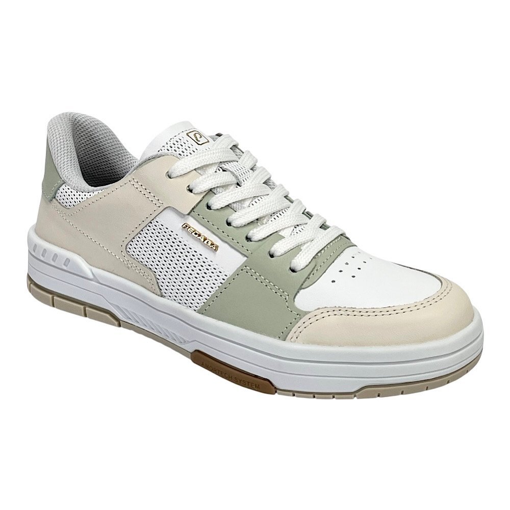 Tênis Pegada Feminino London em Couro 212602 Branco/Pistache Branco 2