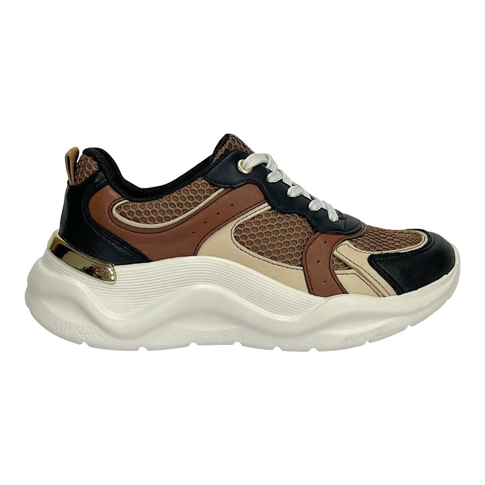 Tênis Piccadilly Sneaker Fascite 939020 Preto/Mascavo Preto/Mascavo 1
