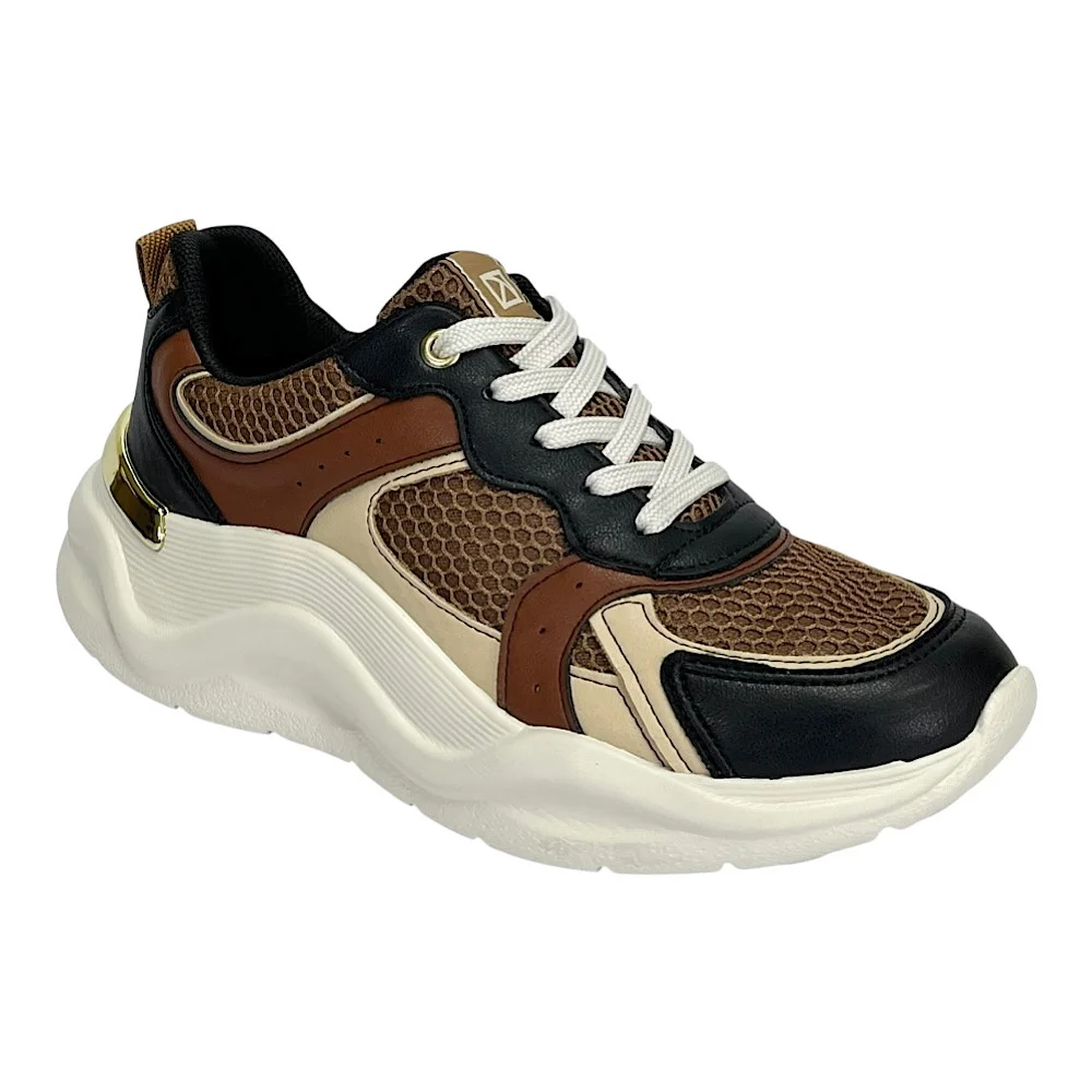 Tênis Piccadilly Sneaker Fascite 939020 Preto/Mascavo Preto/Mascavo 2
