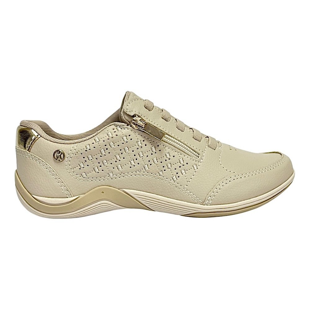 Tênis Kolosh Casual Feminino Gel C3675 Bege Tule Tule