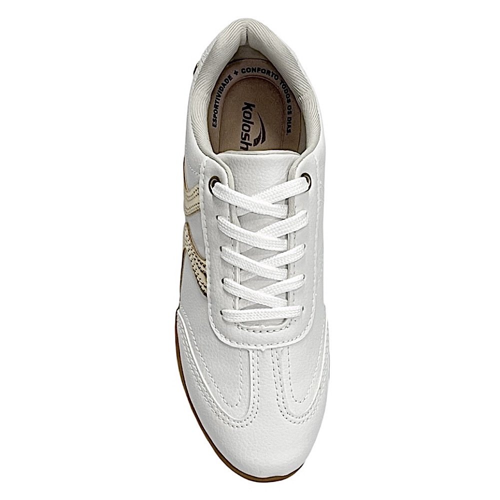 Tênis Kolosh Urban Feminino C4065 Branco/Champagne Branco/Dourado 4