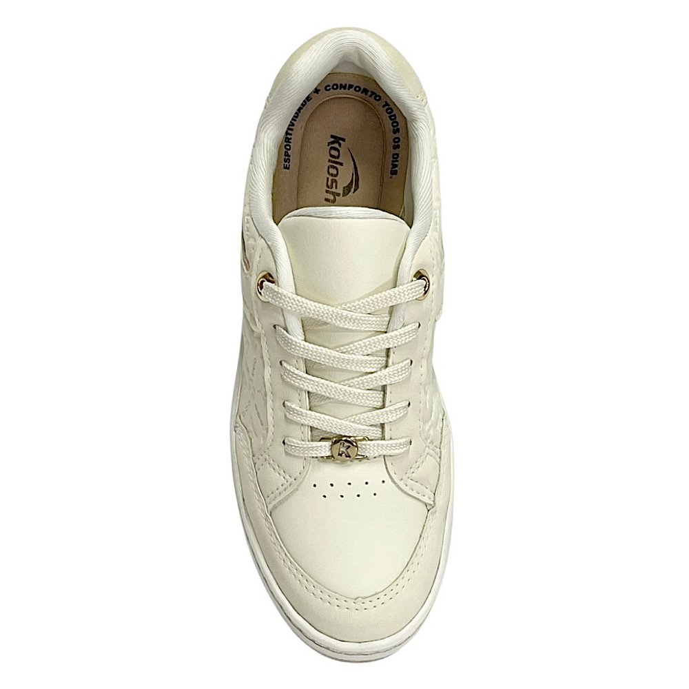 Tênis Kolosh Casual Feminino C4165 Bege Cream Cream 4
