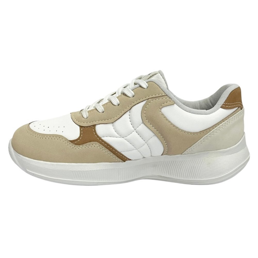 Tênis Mississipi Casual Feminino MF602 Bege Cotton/Branco Branco/Bege 3
