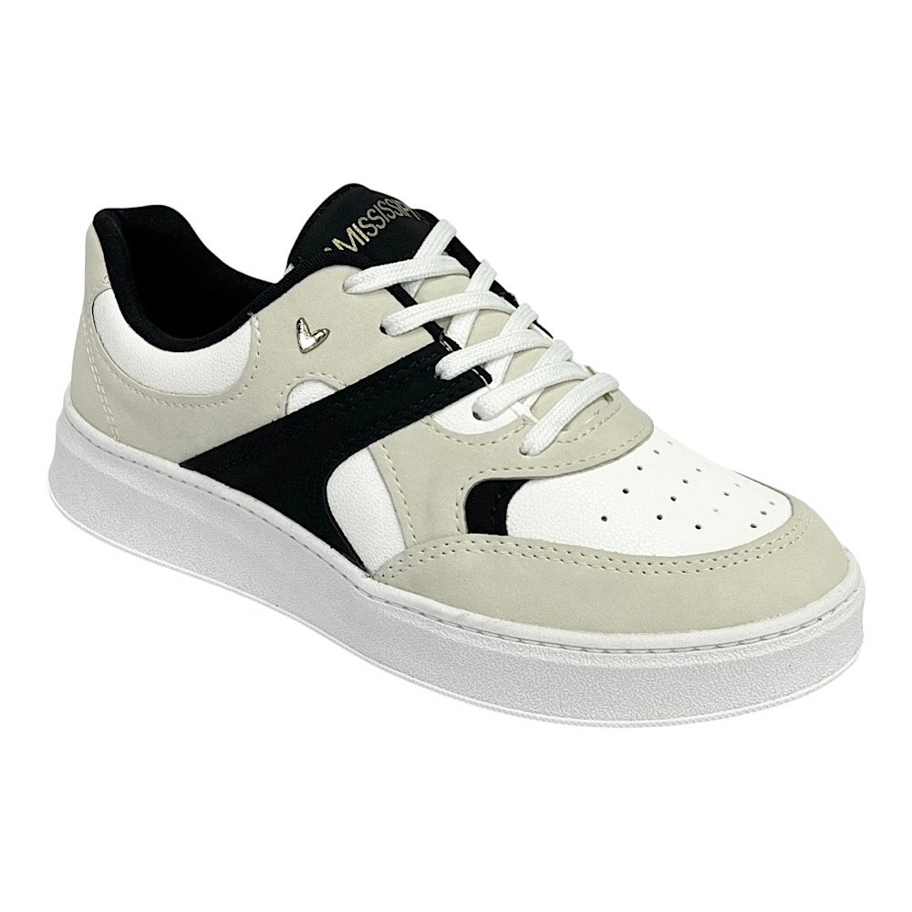 Tênis Mississipi Casual Flatform MC911 Cinza Gelo/Preto Branco/Bege/Preto 2