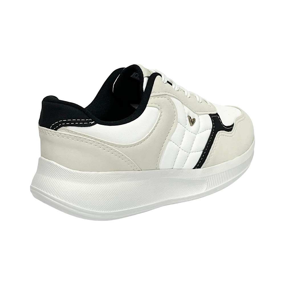 Tênis Mississipi Casual Feminino MF602 Cinza Gelo/Preto Branco/Bege 5