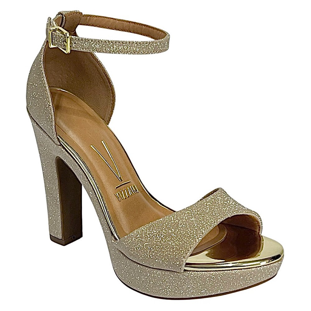 Sandália Vizzano Glitter Salto Alto 6292.217 Dourado