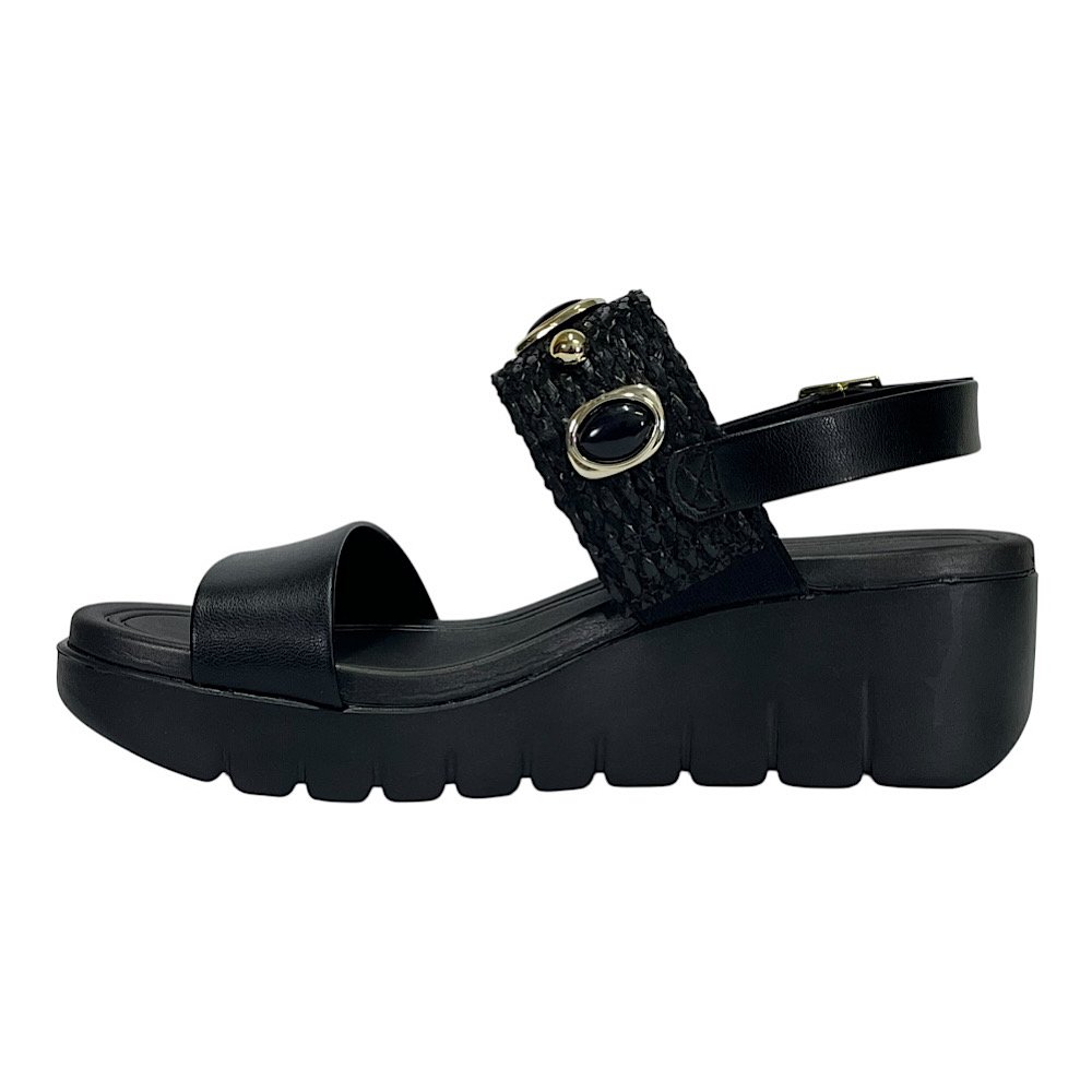 Sandália Moleca Anabela Ráfia EVA 5536.110 Preto Preto 3