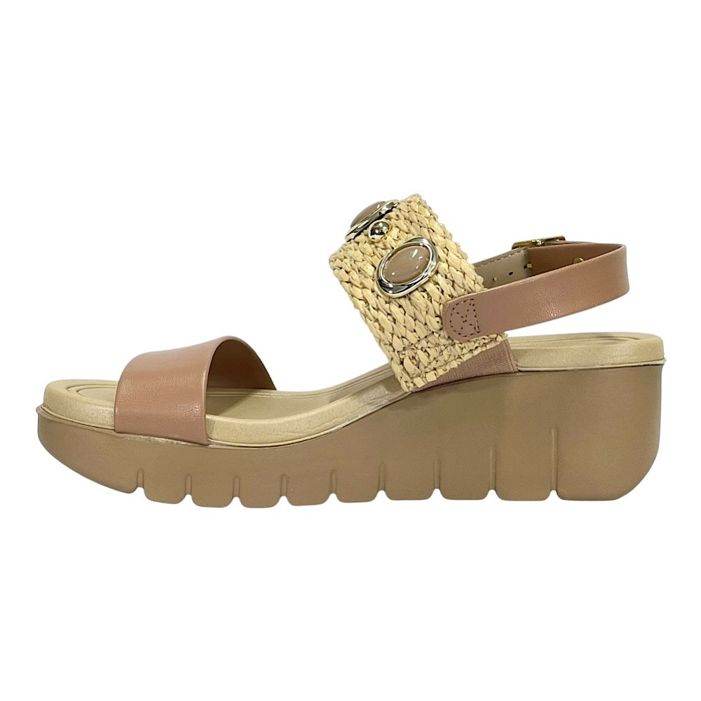 Sandália Moleca Anabela Ráfia EVA 5536.110 Natural/Nude Bege 3