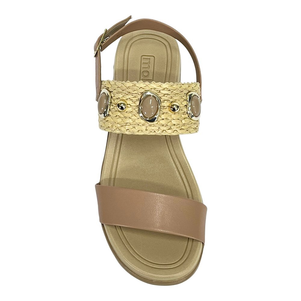 Sandália Moleca Anabela Ráfia EVA 5536.110 Natural/Nude Bege 4