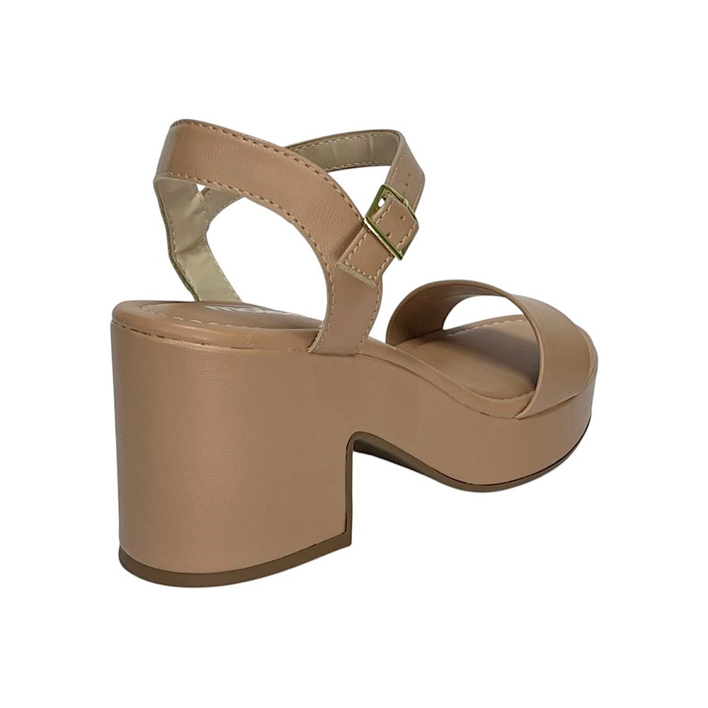 Sandália Moleca Salto Bloco 5549.102 Nude Nude 5