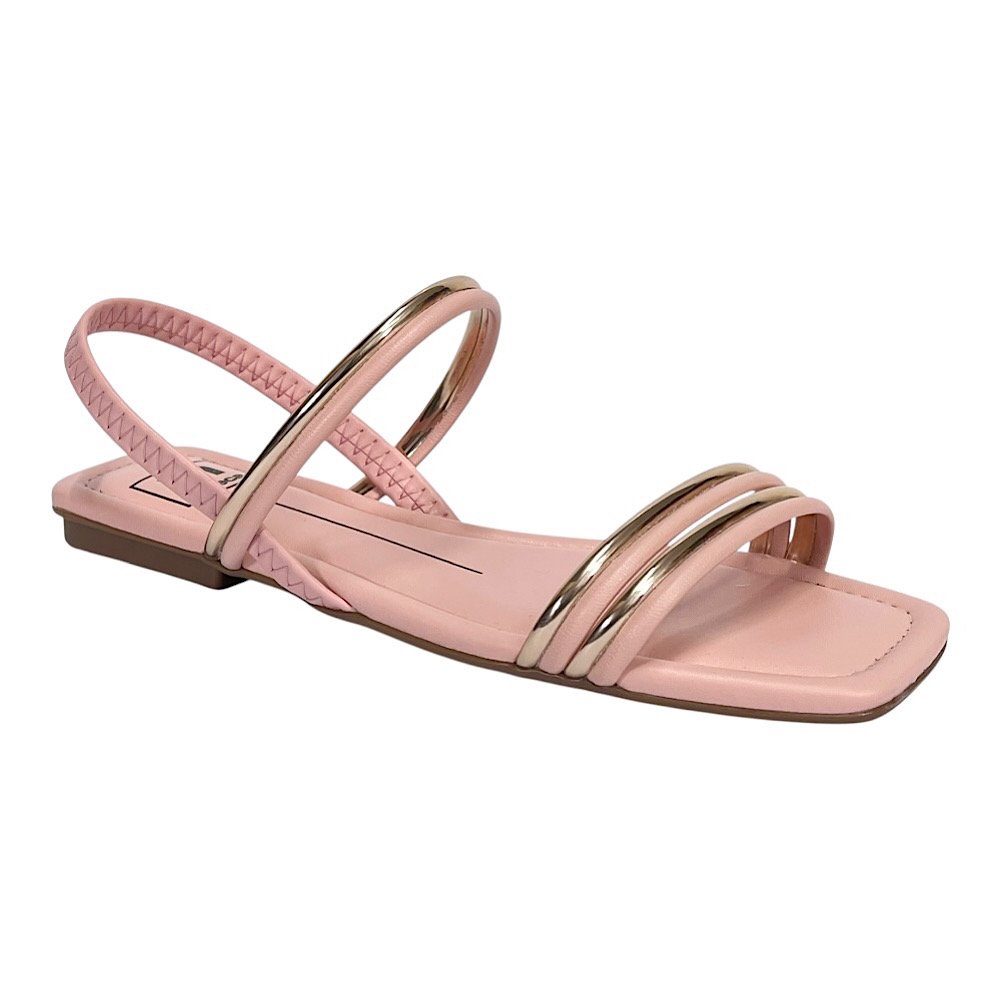 Sandália Moleca Rasteira Feminina 5462.111 Ouro Rosado/Rosa