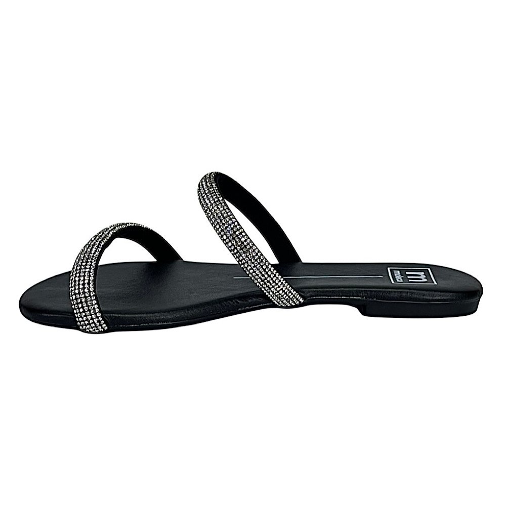 Tamanco Moleca Flat Strass 5557.100 Cristal Preto Preto 3