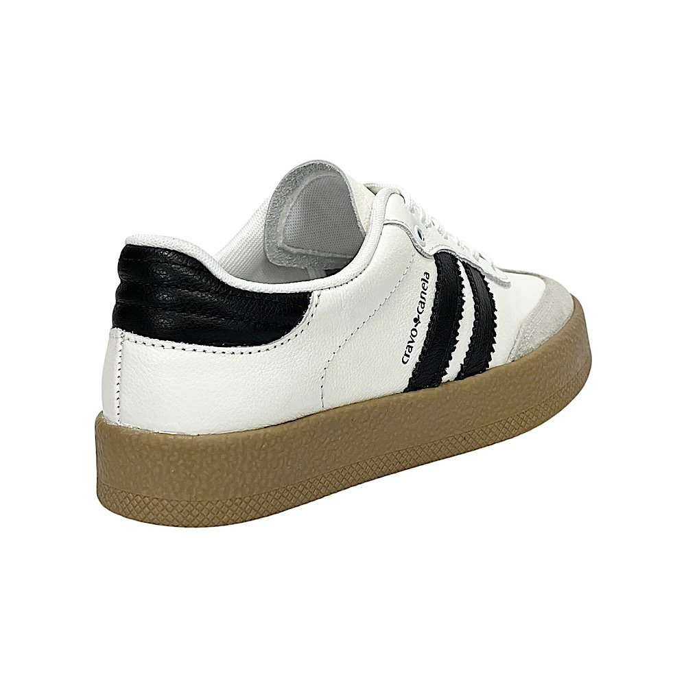 Tênis Cravo e Canela Flatform Thais 1573CC Couro Branco/Preto Branco/Preto 5