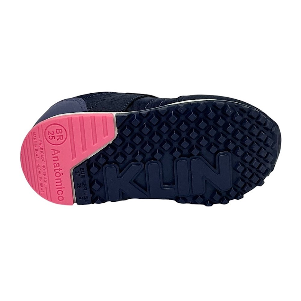 Tênis Klin Infantil Walk Mini 216131 Marinho/Chumbo/Pink Azul Marinho/Pink 6