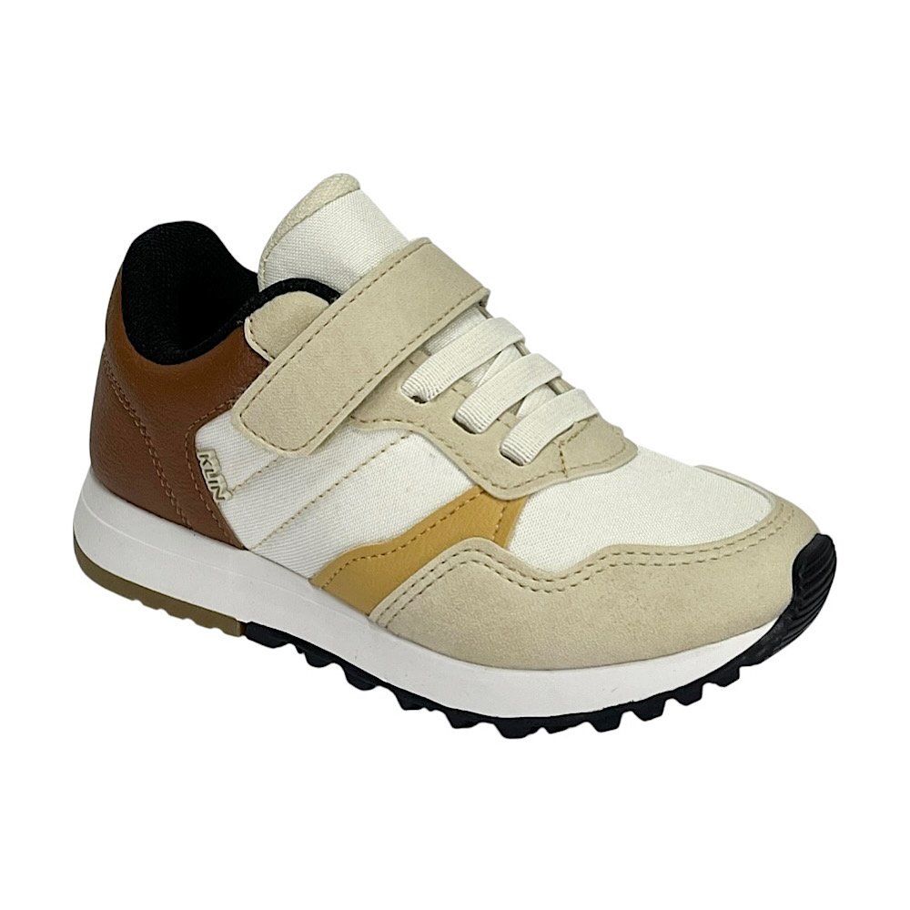 Tênis Klin Infantil Walk Mini 216132 Off White/Caramelo/Ocre