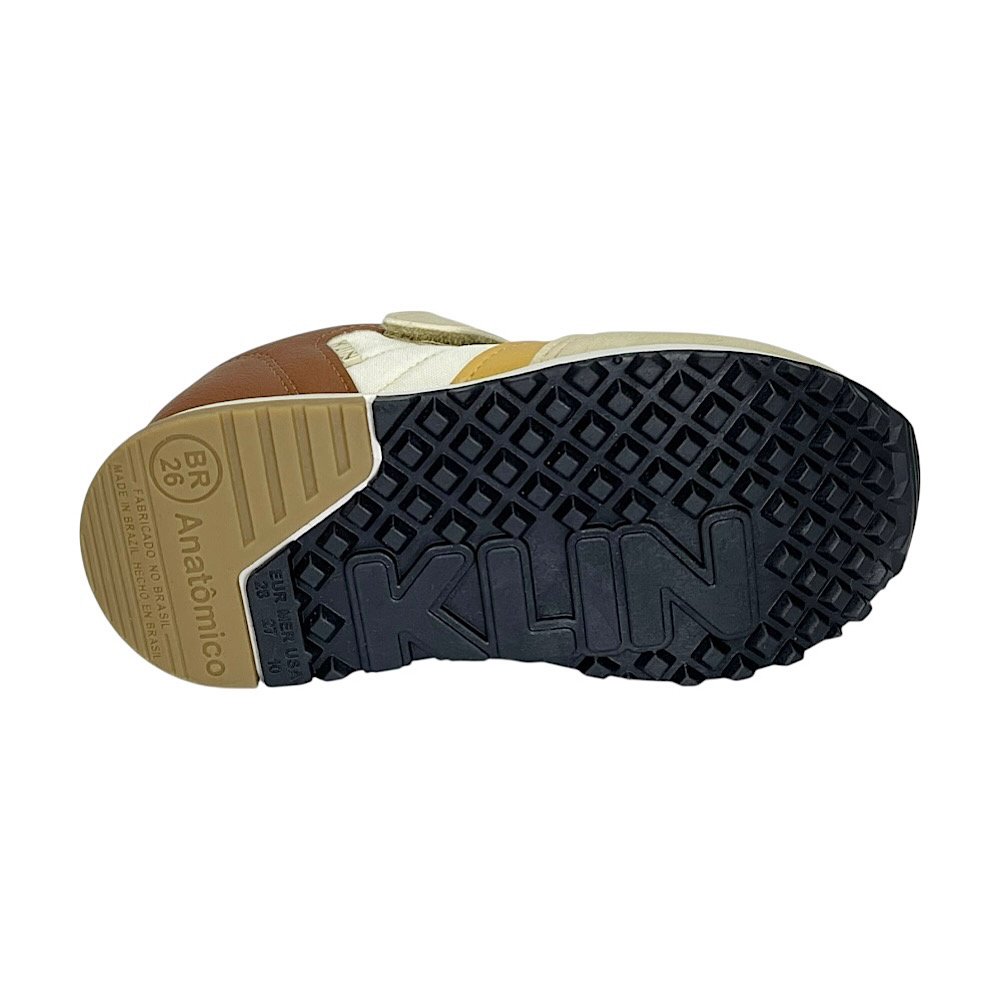 Tênis Klin Infantil Walk Mini 216132 Off White/Caramelo/Ocre Off White/Caramelo/Ocre 6