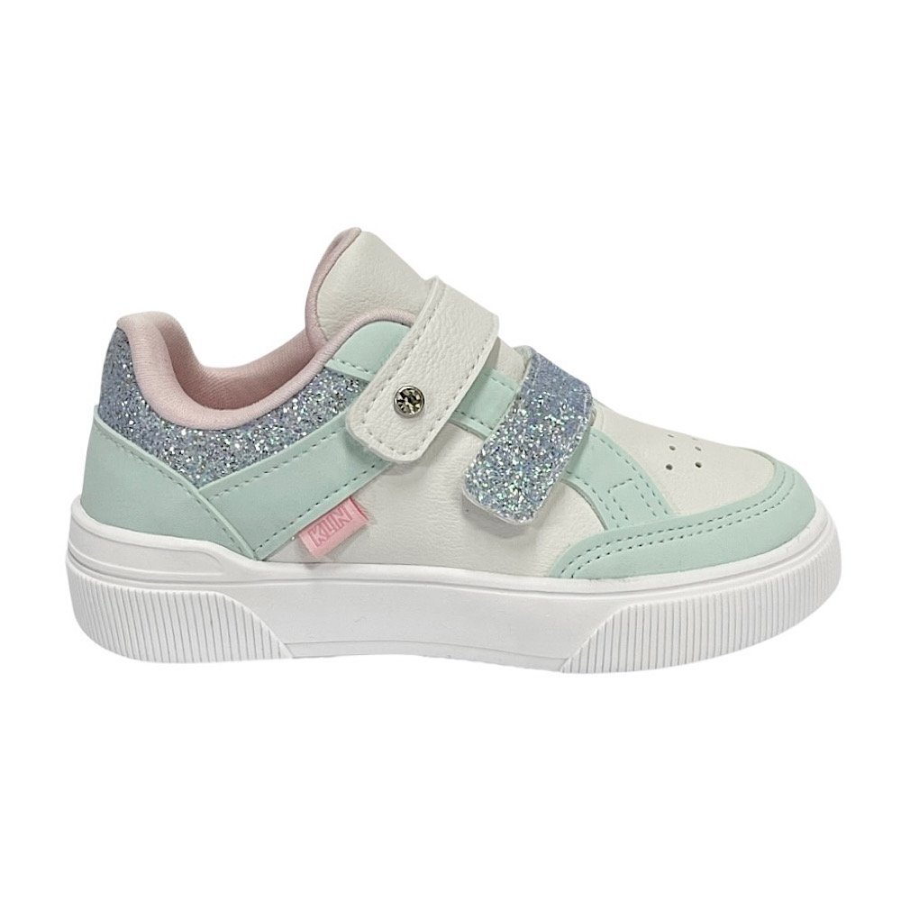 Tênis Klin Sky Kids 317047 Branco/Azul Acqua Branco/Verde 2