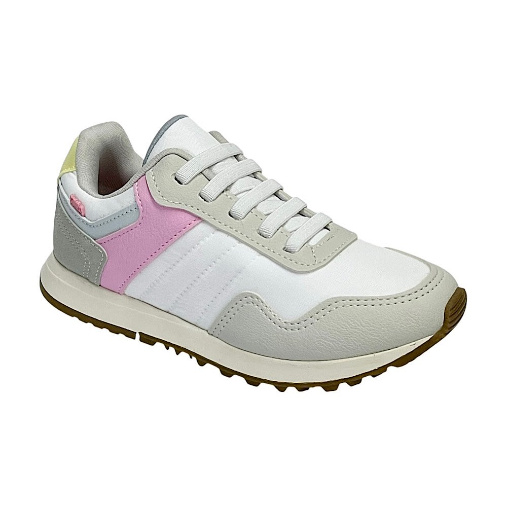 Tênis Klin Walk Kids 178161 Gelo/Azul/Amarelo