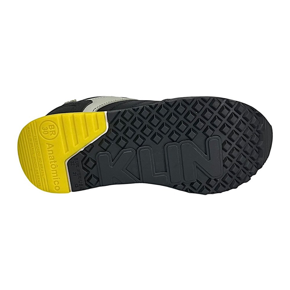 Tênis Klin Walk Kids 178161 Preto/Grafite/Amarelo Preto 6