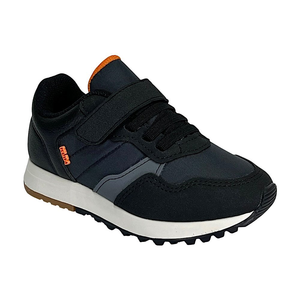 Tênis Klin Walk Mini 216132 Grafite/Preto/Laranja
