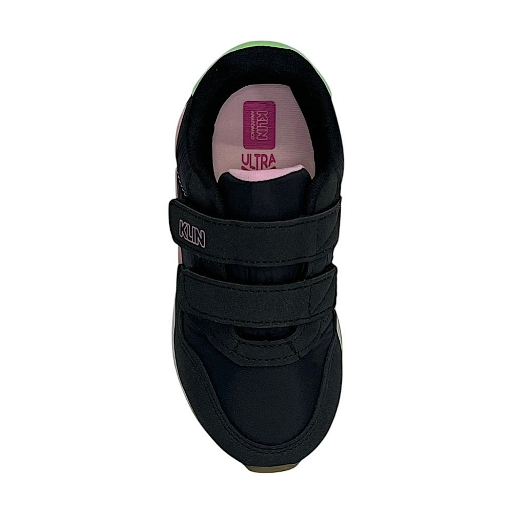 Tênis Klin Walk Mini 216133 Preto/Rosa/Verde Preto/Rosa 4