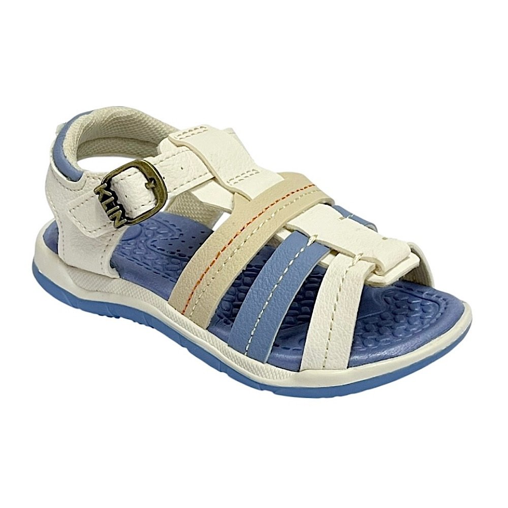 Sandália Klin Papete Line Play 476240 Off White/Azul Oceano  
