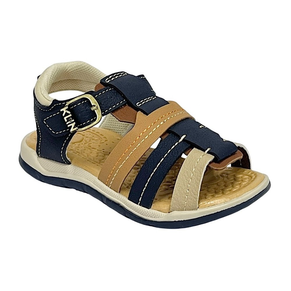 Sandália Klin Line Play 476240 Marinho/Capuccino/Palha