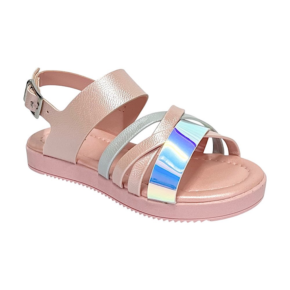 Sandália Klin Lolinha 421053 Rosa Metalizado/Holográfico