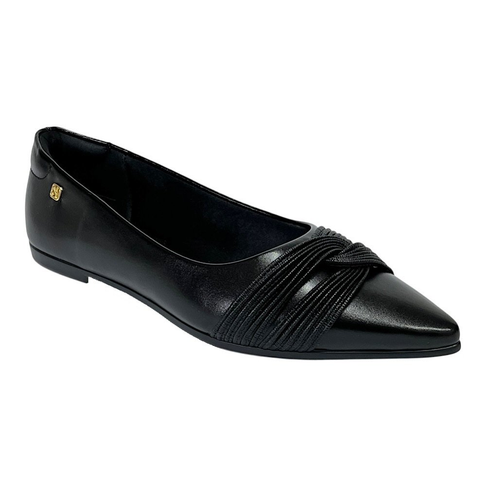 Sapatilha Santinelli Feminina Bico Fino 1600-004 Preto