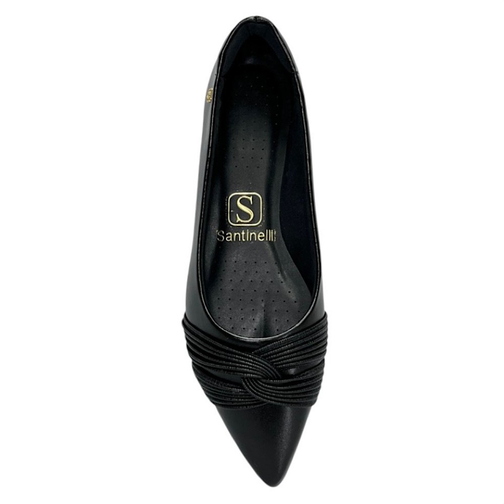 Sapatilha Santinelli Feminina Bico Fino 1600-004 Preto Preto 4