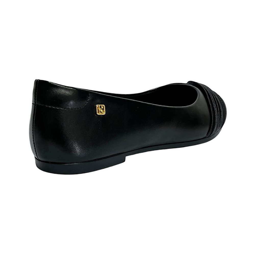Sapatilha Santinelli Feminina Bico Fino 1600-004 Preto Preto 5