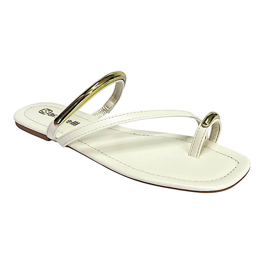 Tamanco Santinelli Flat Dedo Casual 1552-072 Marfim