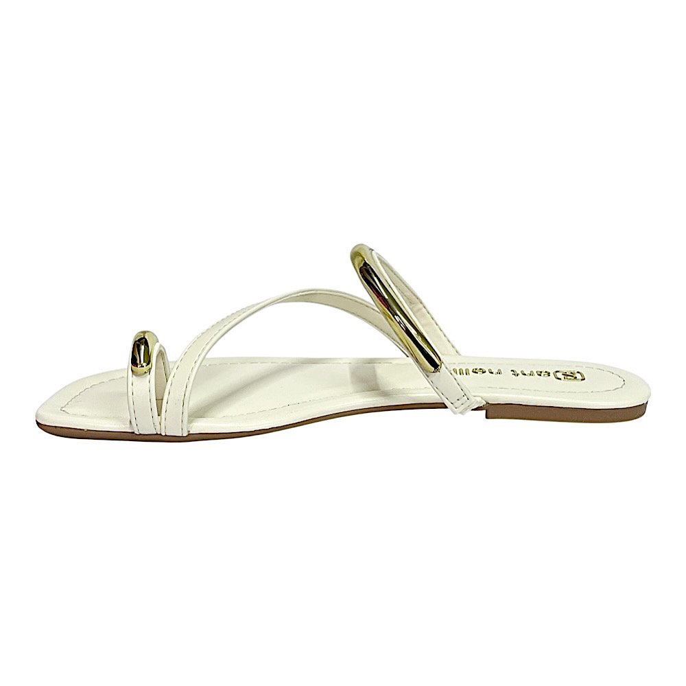 Tamanco Santinelli Flat Dedo Casual 1552-072 Marfim Branco 3