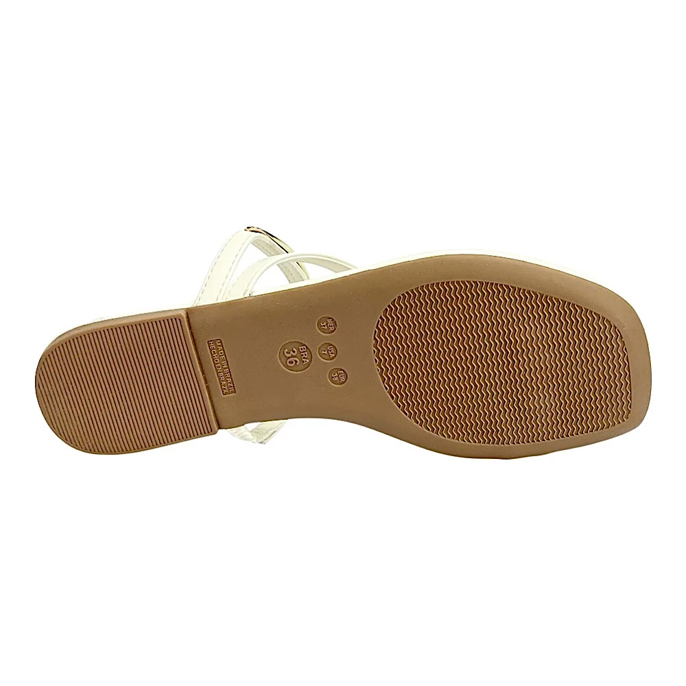Tamanco Santinelli Flat Dedo Casual 1552-072 Marfim Branco 5