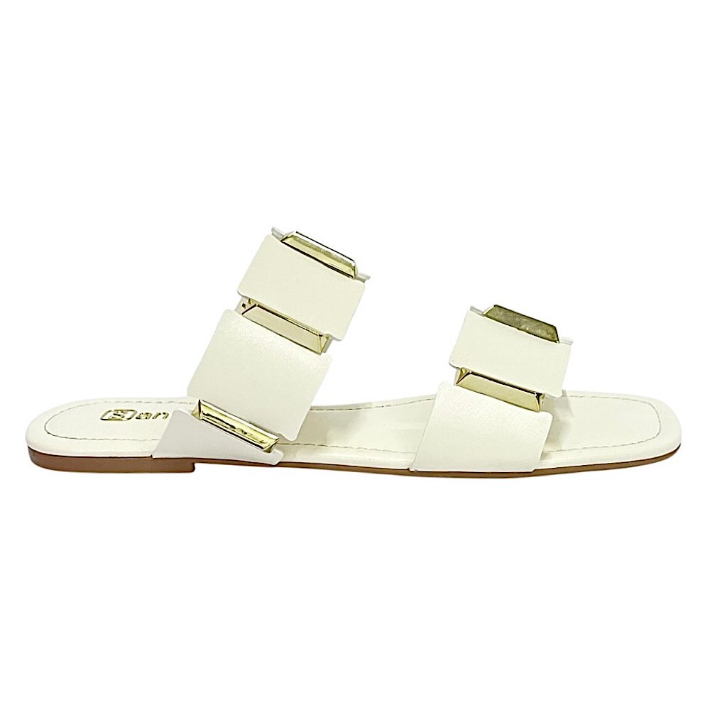 Tamanco Santinelli Flat Casual 1552-039 Marfim Branco 2