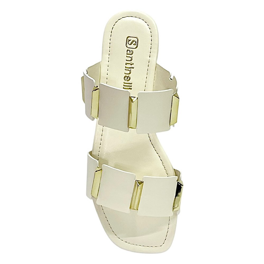 Tamanco Santinelli Flat Casual 1552-039 Marfim Branco 4