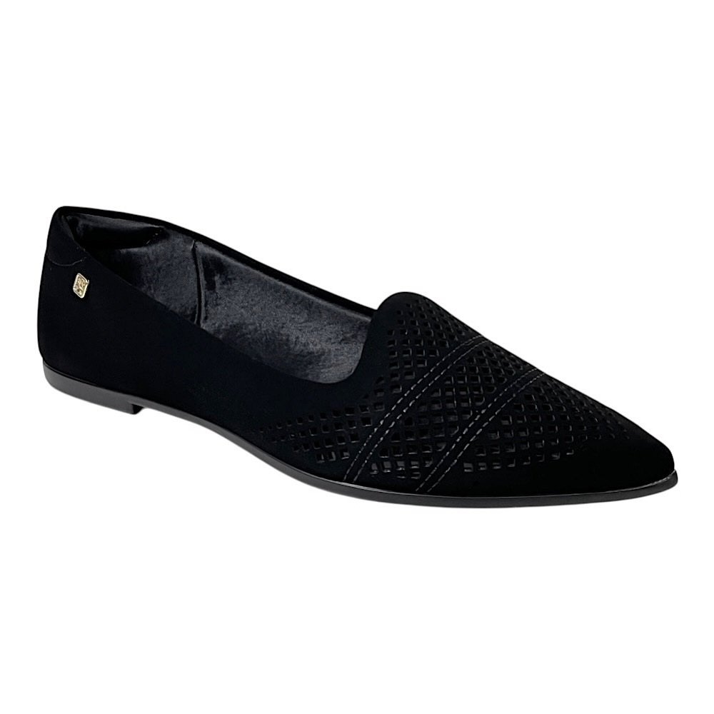 Sapatilha Santinelli Nobuck Bico Fino 1600-015 Preto