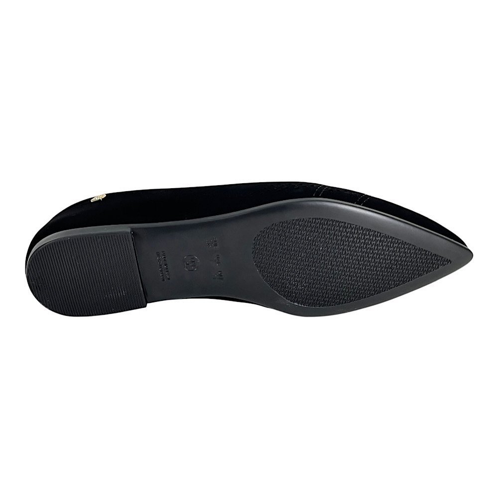 Sapatilha Santinelli Nobuck Bico Fino 1600-015 Preto Preto 6
