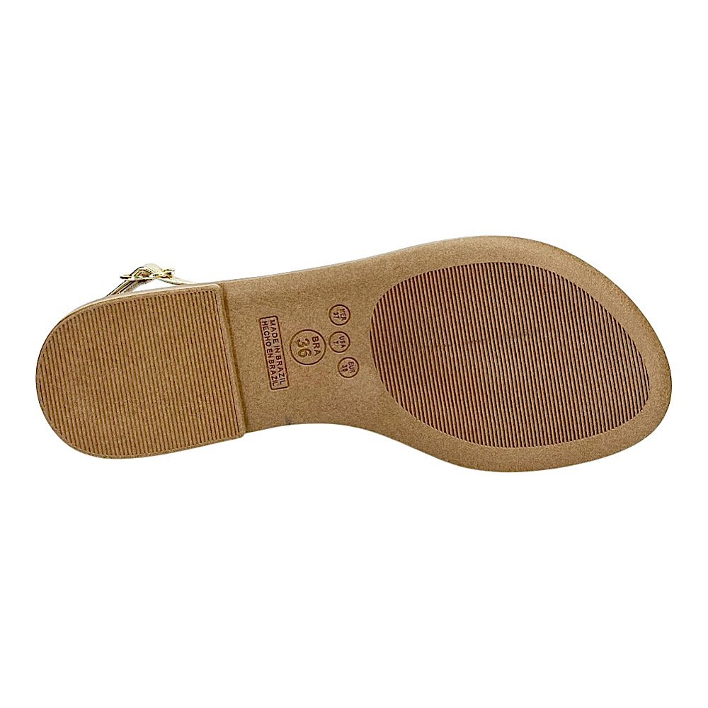 Sandália Santinelli Rasteira Strass 1618-003 Champagne Dourado 6