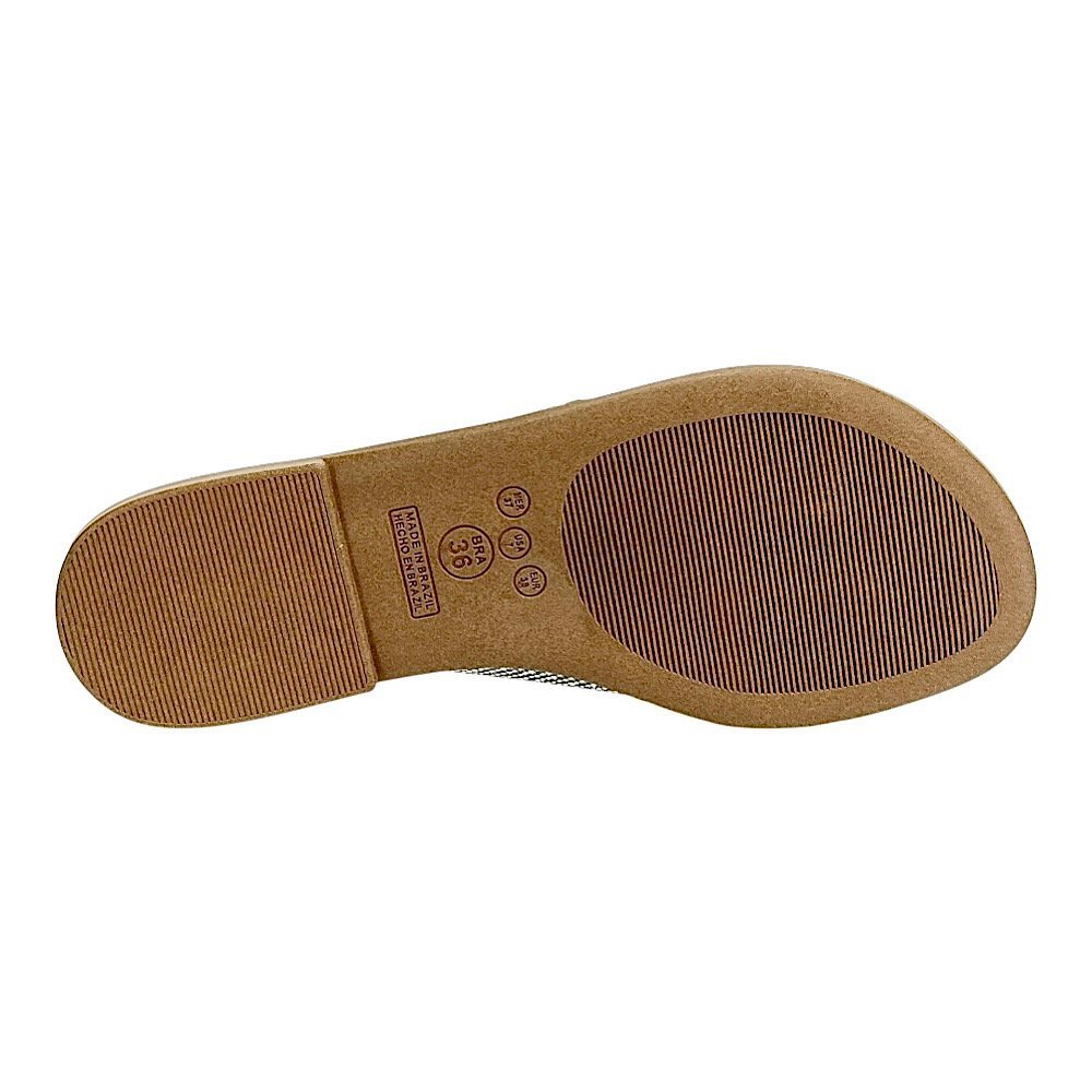 Tamanco Santinelli Flat Strass 1618-006 Marfim Prata 5