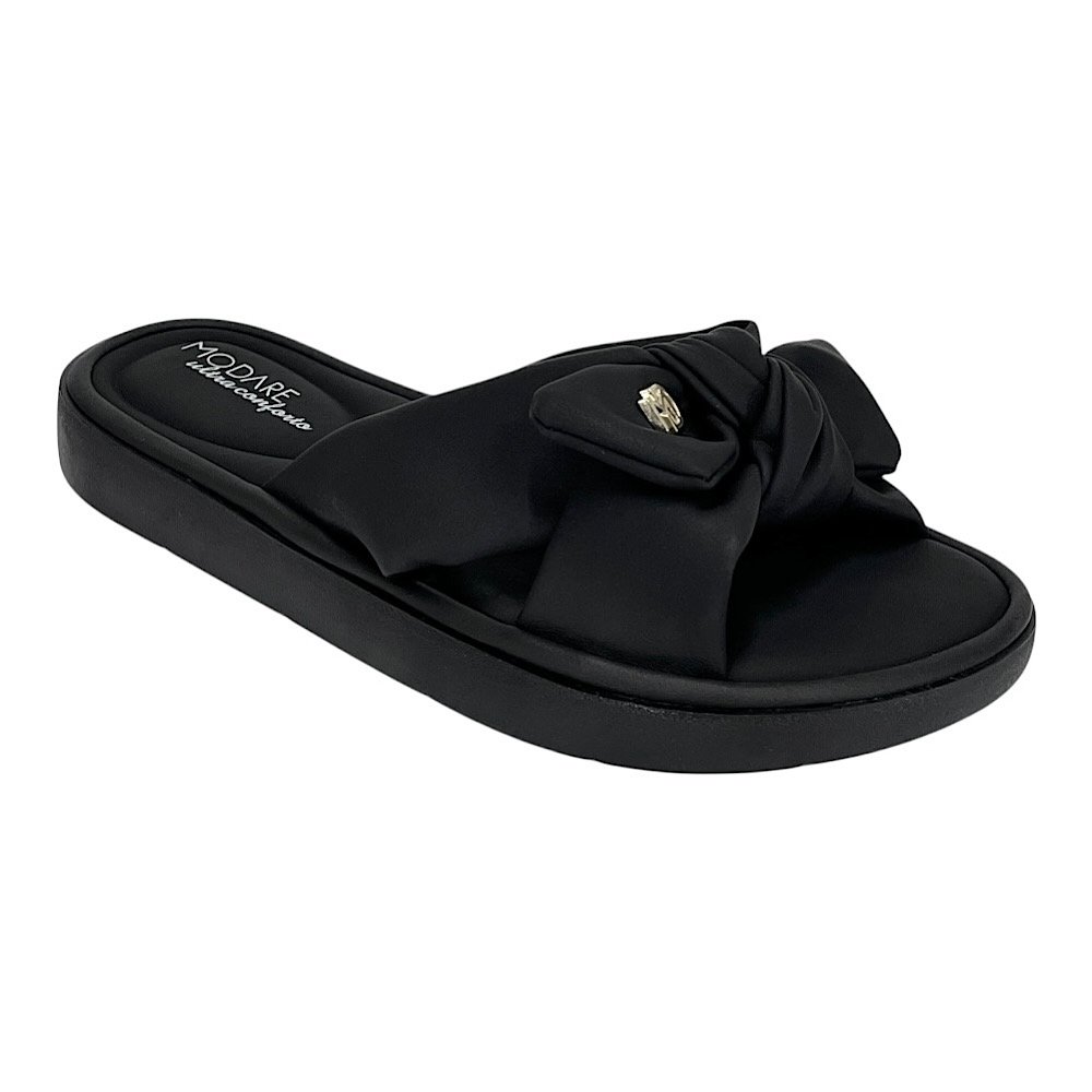 Tamanco Flat Modare Ultra Soft 7208.101 Nobuck Preto