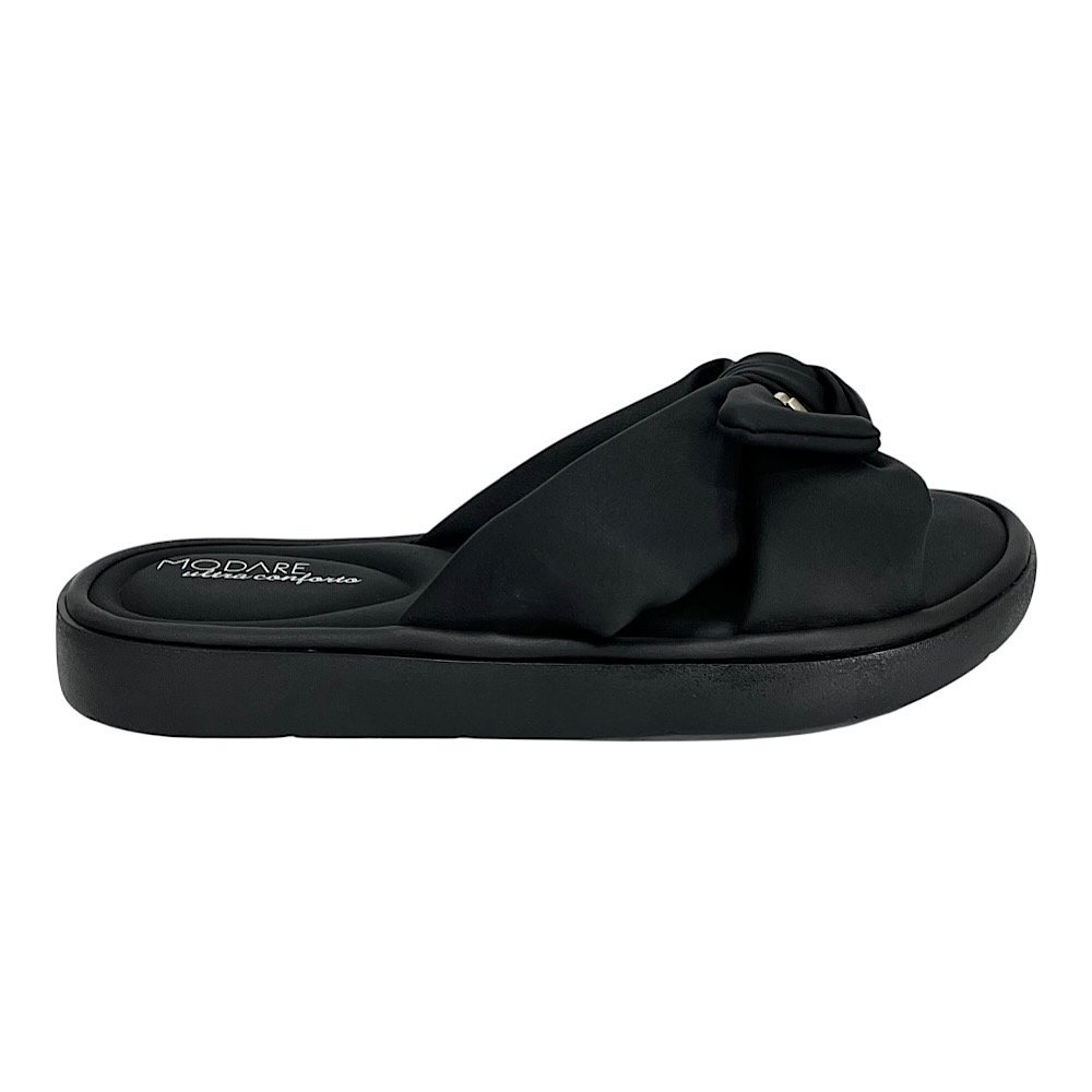 Tamanco Flat Modare Ultra Soft 7208.101 Nobuck Preto Preto 2