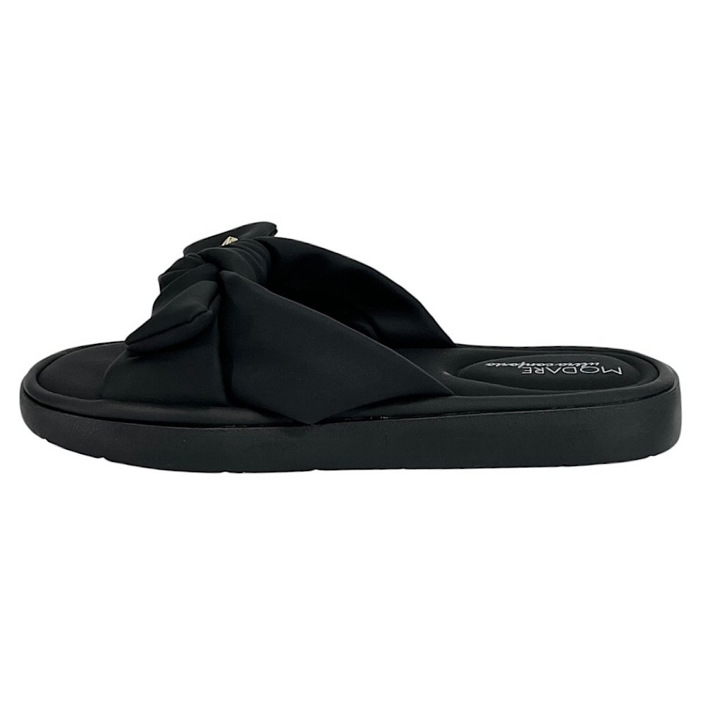 Tamanco Flat Modare Ultra Soft 7208.101 Nobuck Preto Preto 3